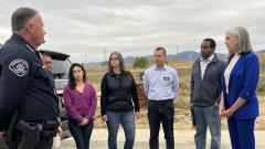 Rep. Neguse, Whip Clark visit Marshall Fire rebuilding efforts in Superior’s Sagamore neighborhood.